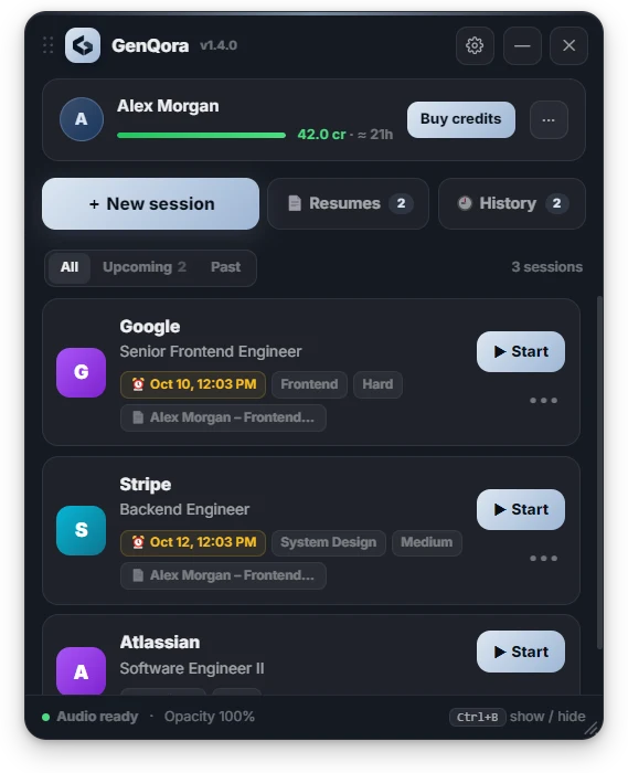 Sessions hub
